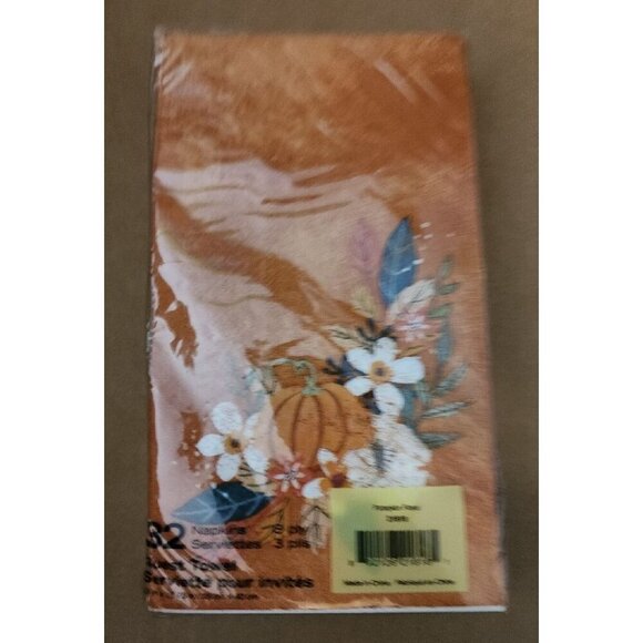 Pumpkin Floral 32 count paper Napkins - Picture 2 of 3